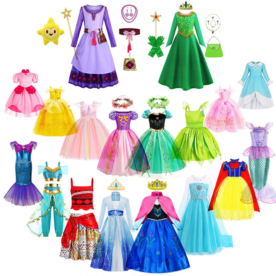 Halloween Princess Costume Birthday Party Dress Kids Girl Christmas Fancy Elsa Dress