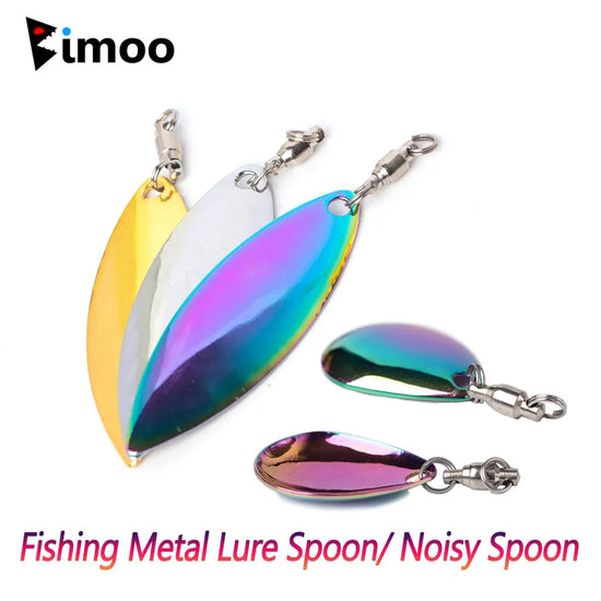 Bimoo 5pcs Fishing Metal Lure Spoon DIY Spinner Spoon Lures Frogs VIB Reflective Accessories Sheet Noisy Spoons Fishing Tool