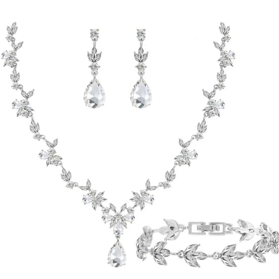 Necklace Earrings Exquisite Jewelry Set for Women Luxury Elegant Bridal Banquet Engagement Wedding Gifts Accessories