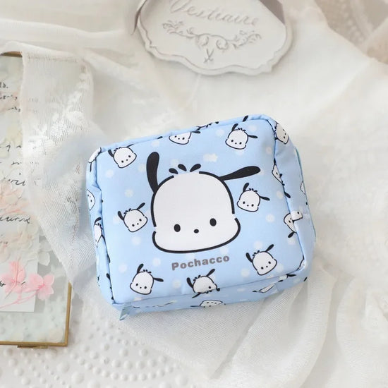 Sanrio Pochacco Hello Kitty Menstrual Bag Cinnamoroll Cute Girly Heart Portable High Capacity Sanitary Napkin Storage Bag