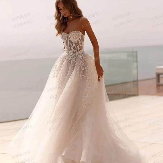 Luxury Appliques Princess Wedding Dresses Woman&