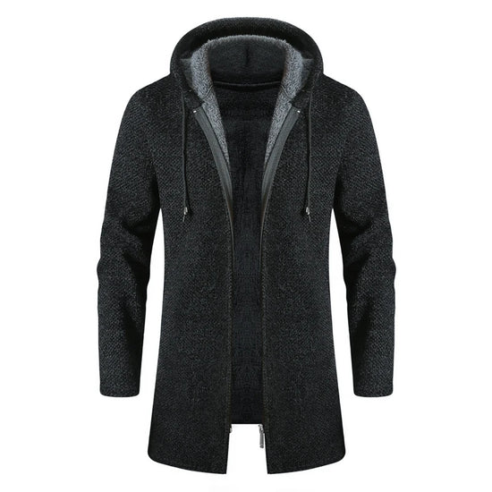 Winter Men Sweater Cardigan Jackets Fashion Men Fleece Warm Hooded Sweaters Coats Men Mid-Long Thermal knitwear Sweater Clothing