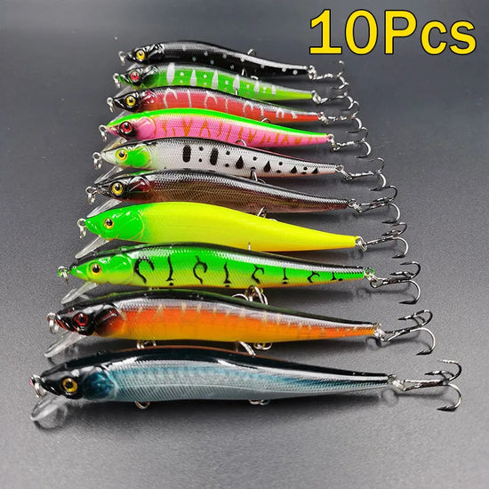 Fishing Lure 11.5cm/14g Artificial Bionic Swing Hard Bait Tackle 3D Eyes Hook Wobbler Carp Fishing Pesca for Bass Pike 5/10Pcs