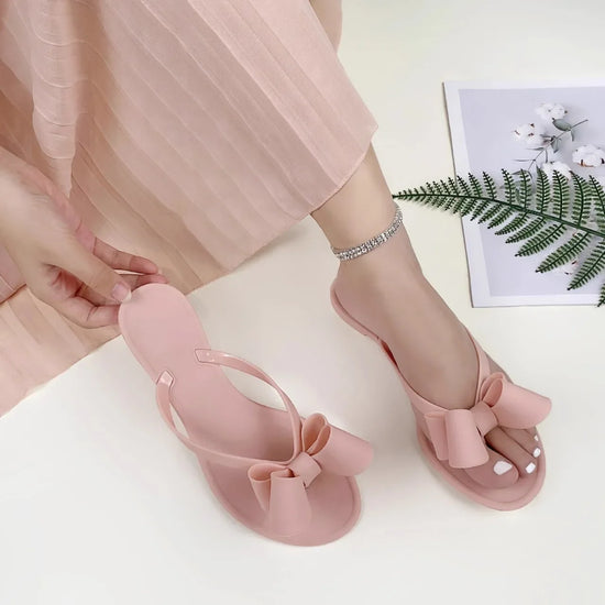 2025 Summer New Frosted Jelly Butterfly PVC Sandals Women&