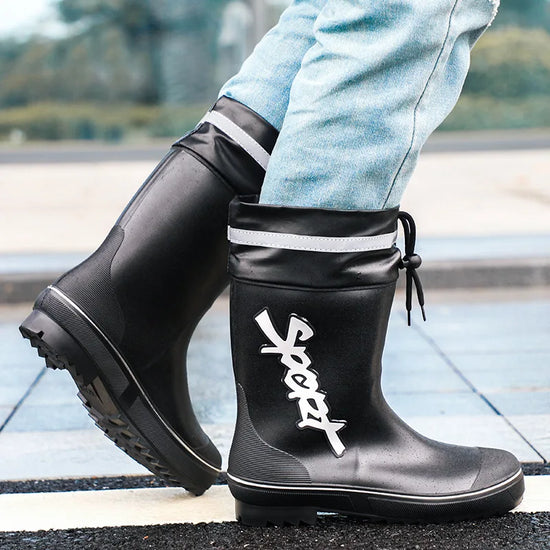 Short Rain Boots For Men Thick Soles Wear-resistant Waterproof Shoes Suitable For Fishing Camp Outdoor Summer And Winter