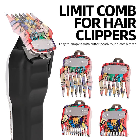 2/3/4Pcs Barber Grade Stainless Steel Clipper Comb Attachments Professional Hair Trimmer Guide Combs Kit Fit Haircutting Tools