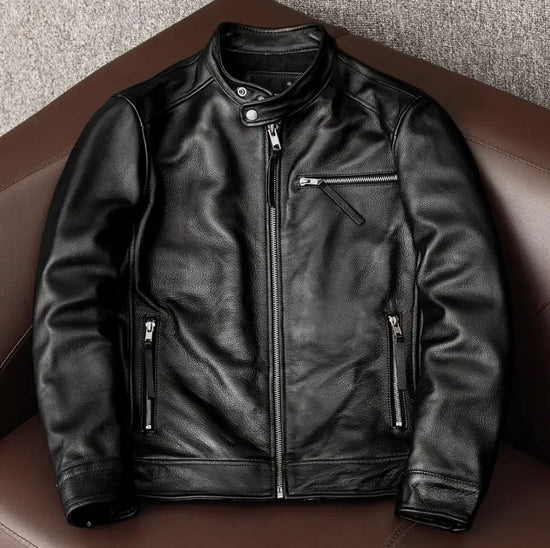 Wholesales.100% real cowhide Clothing.Brazilian.fashion.slim fit,natural leather jacket.Men Moto Rider.Clientes brasileiros