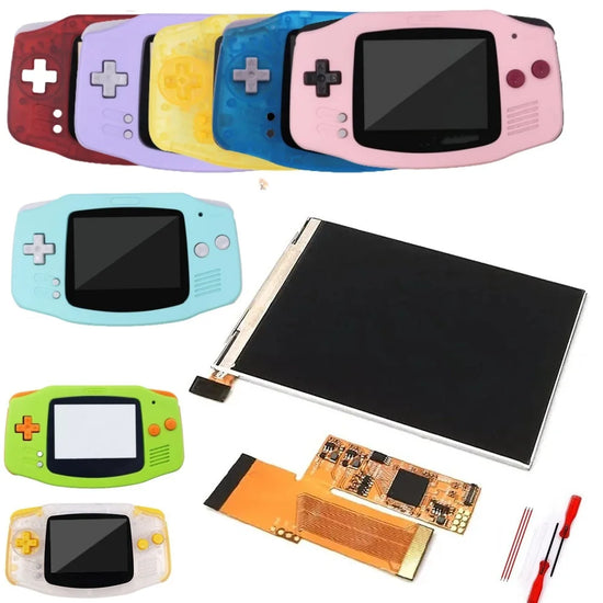 IPS V2 version GBA LCD Display 10 Levels High Brightness Backlight for Game boy Advance Console with pre-cut housing
