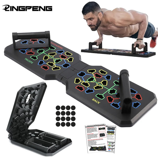 Portable Multifunctional Push Up Board Fitness and Muscle Training Device Home Workout Set Foldable Push Up Bar Resistance