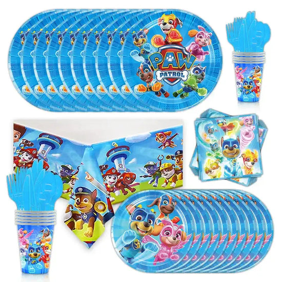 Paw Patrol Birthday Party Gift Skye Boys Party Supplies Children Favor Paper Tableware Foil Ballon Plate Cup Table Accessorie