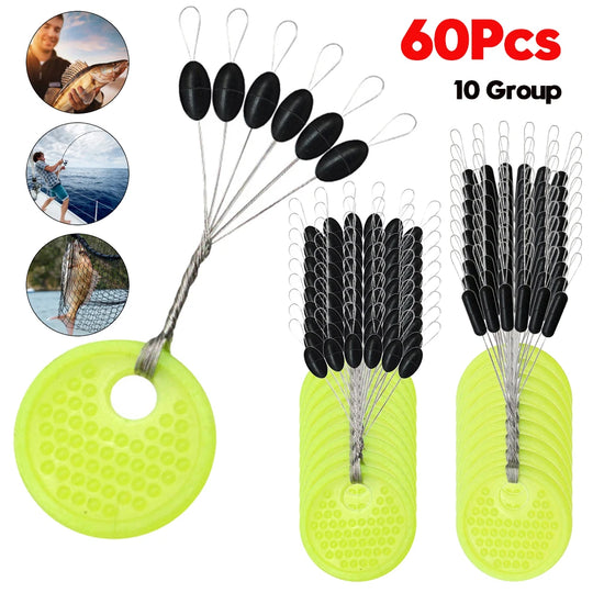 60pcs 10set S M L XL Big Line Stop Space Beans Fishing Tackle Sea Carp Fly Fishing Bait Tool Float Catfish Round Float Ball