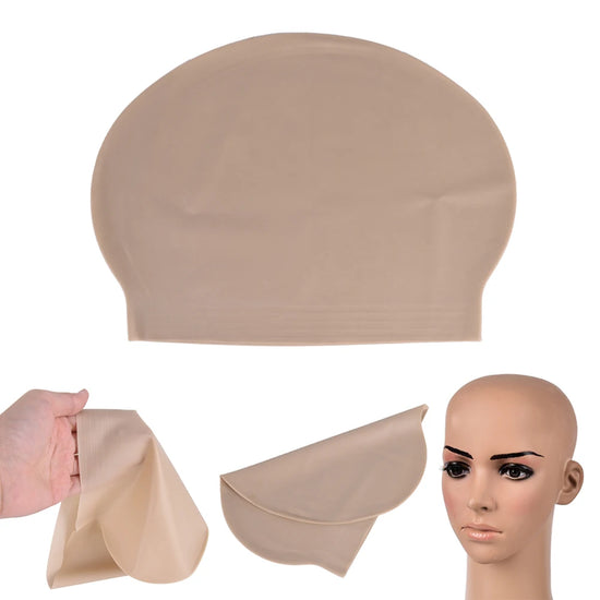 1PCS Fake Latex Flesh Skin Unisex Bald Head Wig Cap Rubber Skinhead Costume Prank