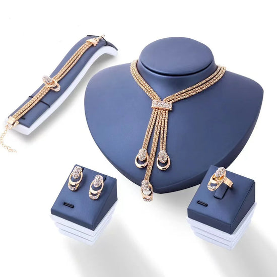 Cross-border best-selling fashionable and high-end jewelry set for Europe and America - Retro fringed ring, earrings, bracelet a