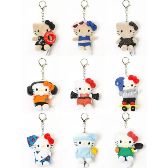 25 Styles Kawaii Hello Kitty Plush Toy Keychain ME MINI Cartoon Kt Cat Sanrio Plushies Pendant Key Ring Bag Accessories Toy gift