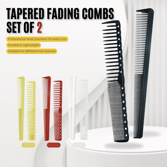 2pcs Set Professional Barbershop Hairdressing Dense Teeth Comb Anti-Static Edge Corner Comb Flat Haircut Styling Trimming Tools