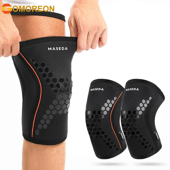 1Pair 7mm Knee Sleeves for Weightlifting & Powerlifting, High-Performance Knee Compression Support For Squats, Men and Women