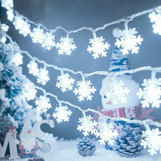 USB/Battrly Snowflake Lights String LED Festoon Light HalloweenTree Light Aesthetic Room Wedding Party Christmas Decor