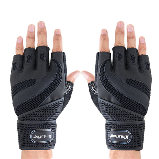 Breathable Fitness Gloves For Men Weightlifting Bodybuilding Dumbbell Workout Pull Ups Crossfit Training Gym Gloves
